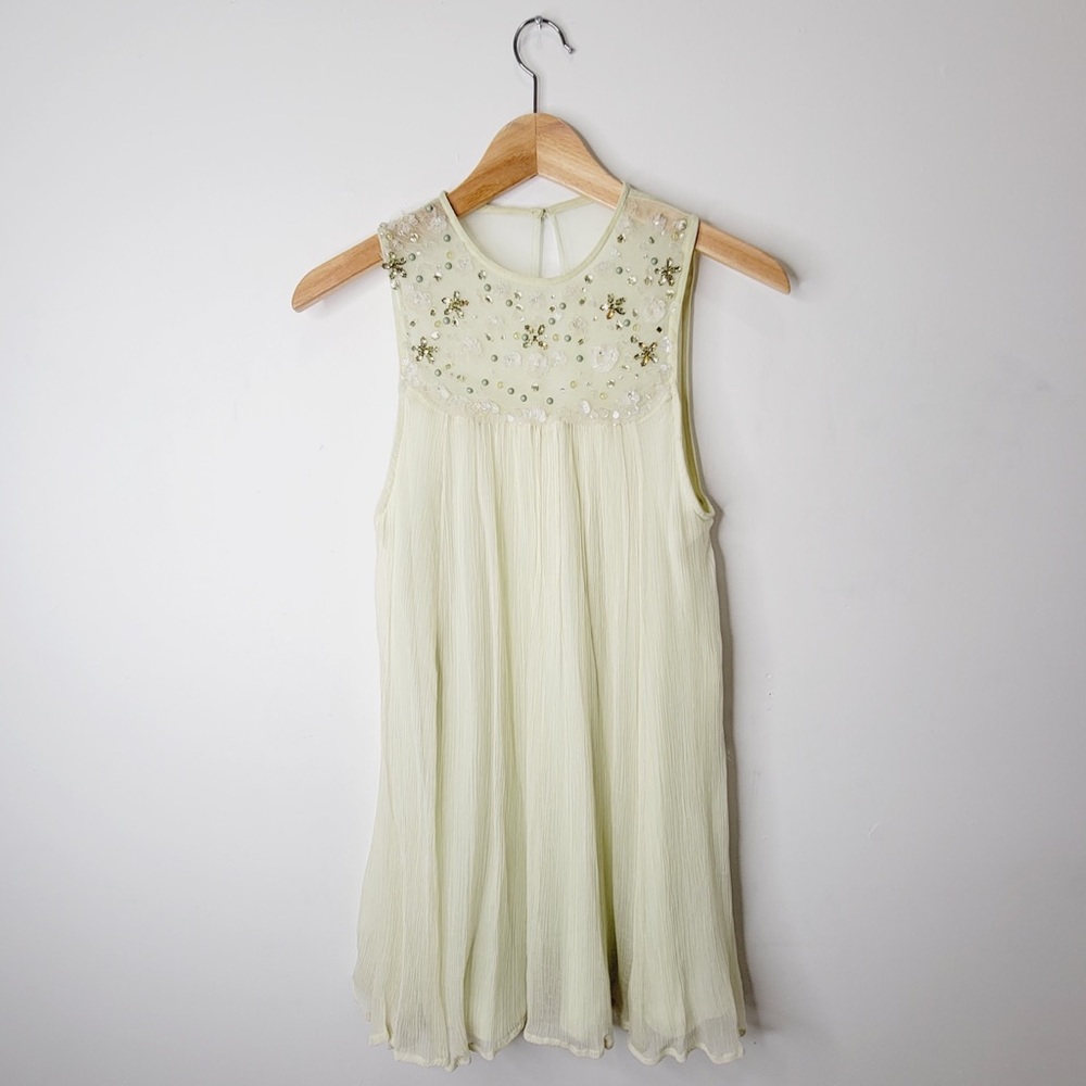 Kimchi Blue Urban Outfitters Yellow Beaded Mini Dress ~ NWT